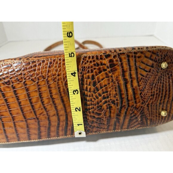 Brahmin Tisbury Collection Raffia Woven Straw Body Vintage & Croc Leather Trim - Picture 6 of 16